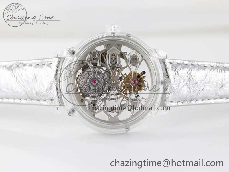 Debuts Quasar Tourbillon Transparent Case RMF Best Edition on Black Leather Strap