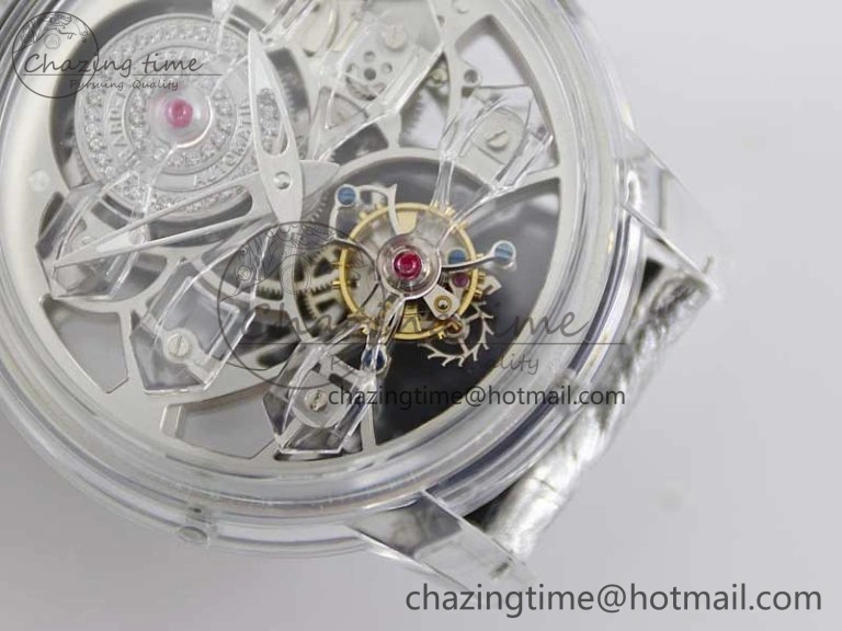 Debuts Quasar Tourbillon Transparent Case RMF Best Edition on Black Leather Strap