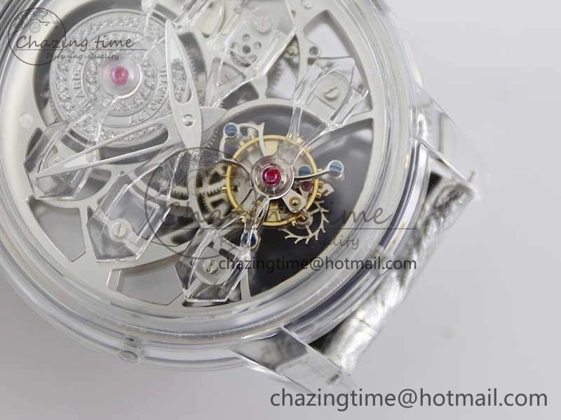 Debuts Quasar Tourbillon Transparent Case RMF Best Edition on Black Leather Strap