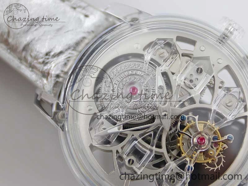 Debuts Quasar Tourbillon Transparent Case RMF Best Edition on Black Leather Strap