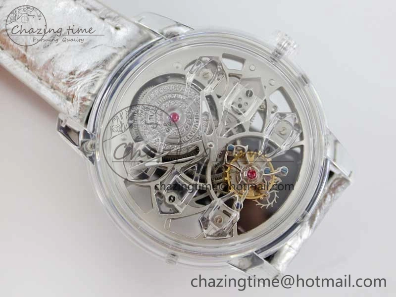 Debuts Quasar Tourbillon Transparent Case RMF Best Edition on Black Leather Strap