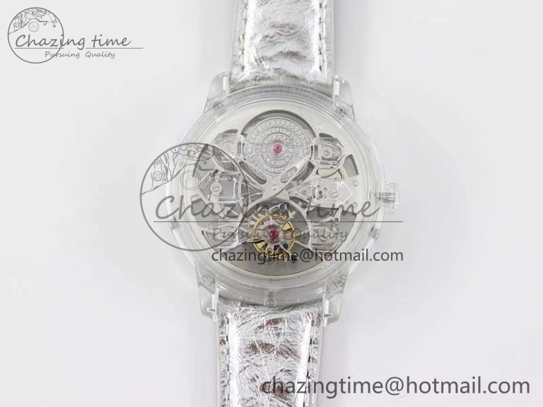 Debuts Quasar Tourbillon Transparent Case RMF Best Edition on Black Leather Strap