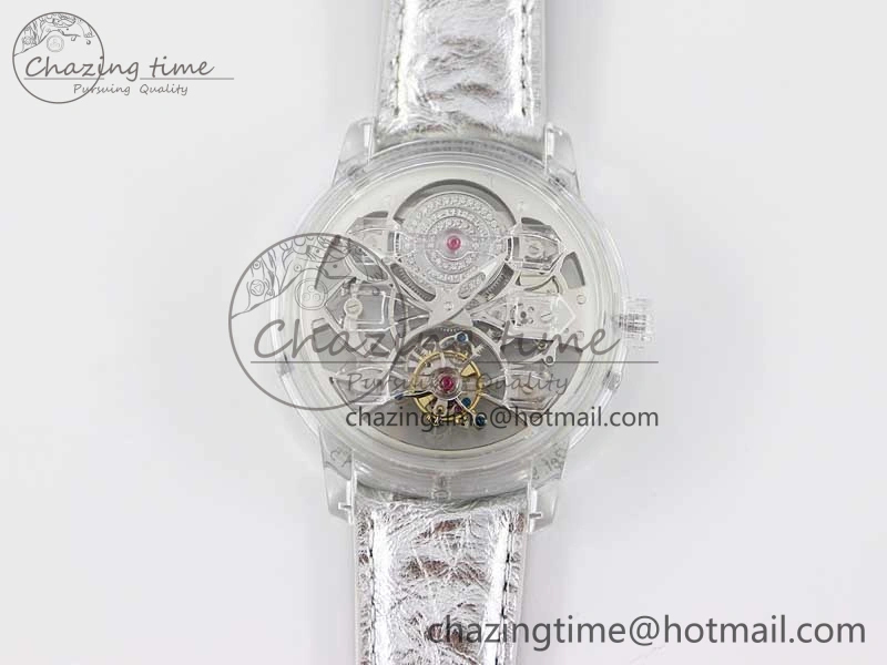 Debuts Quasar Tourbillon Transparent Case RMF Best Edition on Black Leather Strap