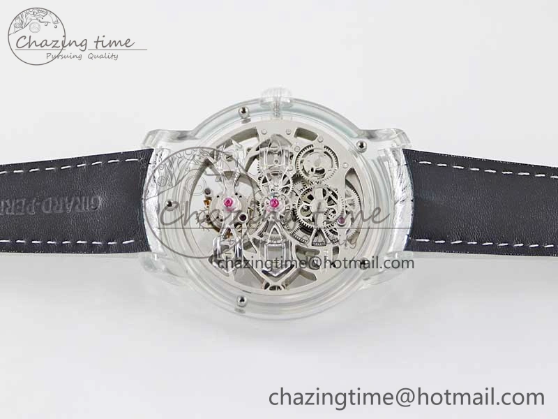 Debuts Quasar Tourbillon Transparent Case RMF Best Edition on Black Leather Strap