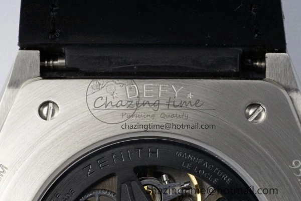 Defy Classic LF 1:1 Best Edition Skeleton Black Dial RG Bezel on Brown Gummy Strap A2892