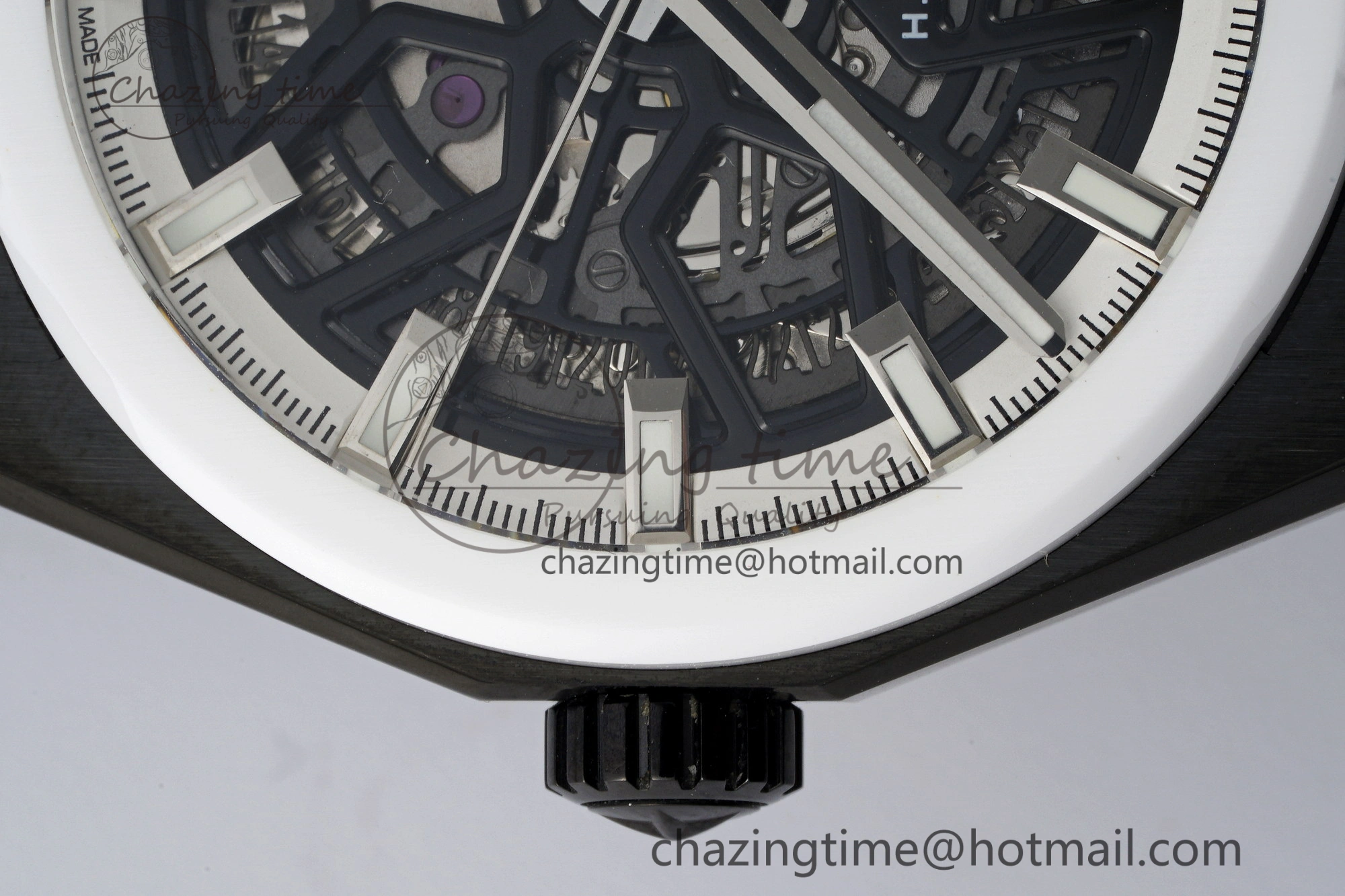 Defy Classic LF 1:1 Best Edition Skeleton Black Dial White Bezel on White Gummy Strap A2892