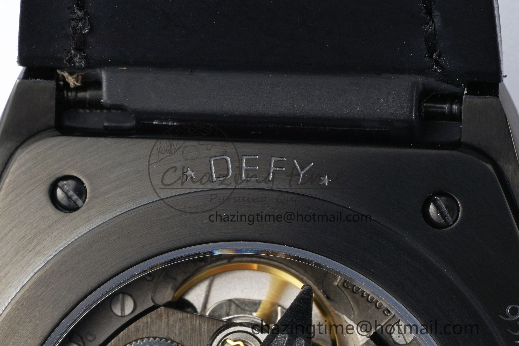 Defy Classic LF 1:1 Best Edition Skeleton Black Dial White Bezel on White Gummy Strap A2892