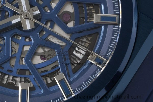 Defy Classic LF 1:1 Best Edition Skeleton Blue Dial Blue Bezel on Blue Rubber Strap A2892