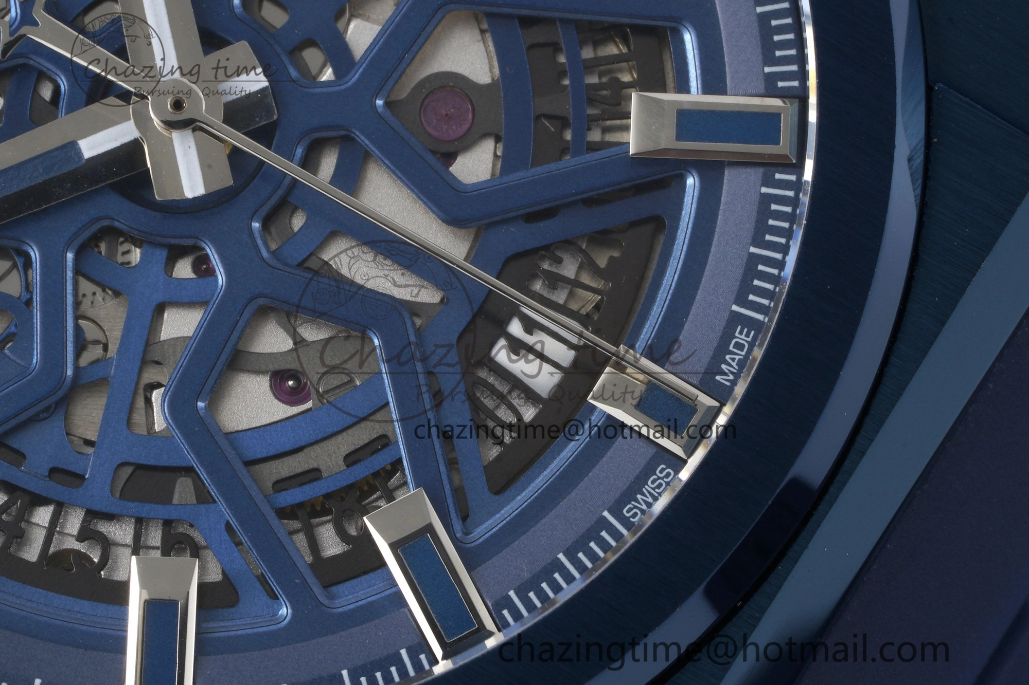 Defy Classic LF 1:1 Best Edition Skeleton Blue Dial Blue Bezel on Blue Rubber Strap A2892