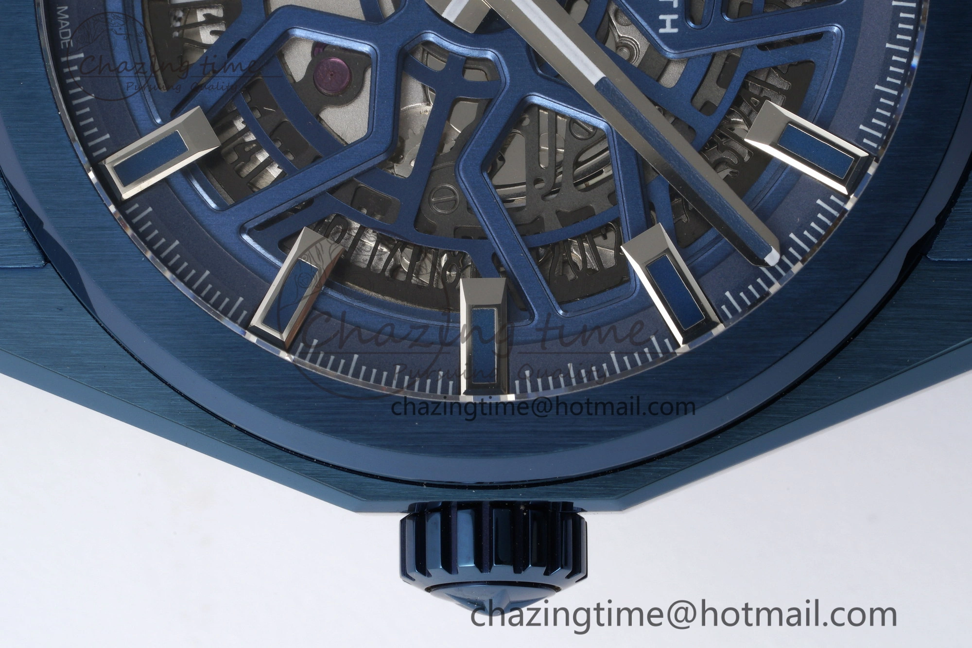 Defy Classic LF 1:1 Best Edition Skeleton Blue Dial Blue Bezel on Blue Rubber Strap A2892
