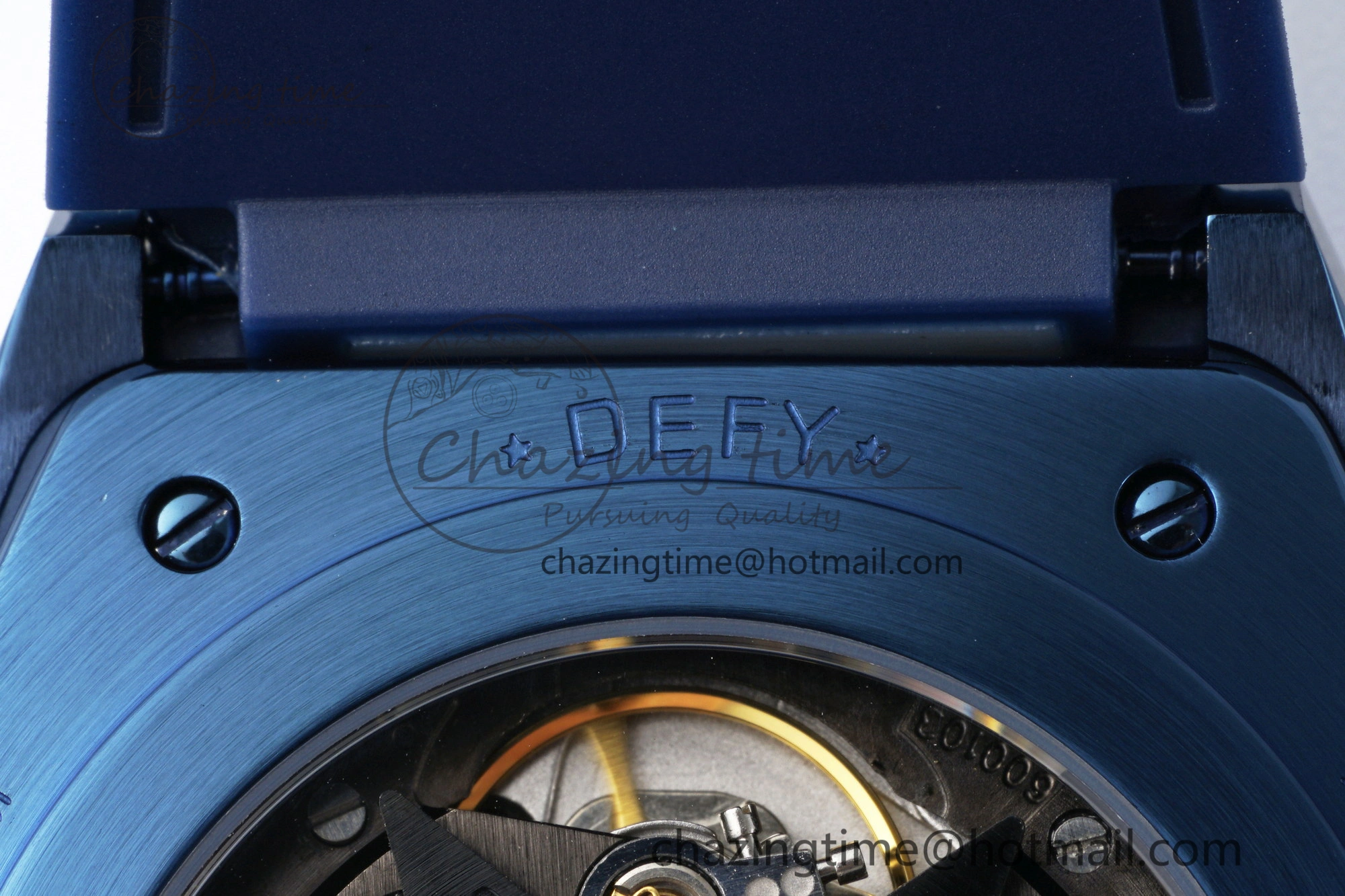 Defy Classic LF 1:1 Best Edition Skeleton Blue Dial Blue Bezel on Blue Rubber Strap A2892