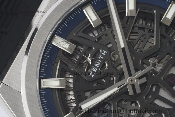 Defy Classic LF 1:1 Best Edition Skeleton Blue Dial on Black Rubber Strap A2892