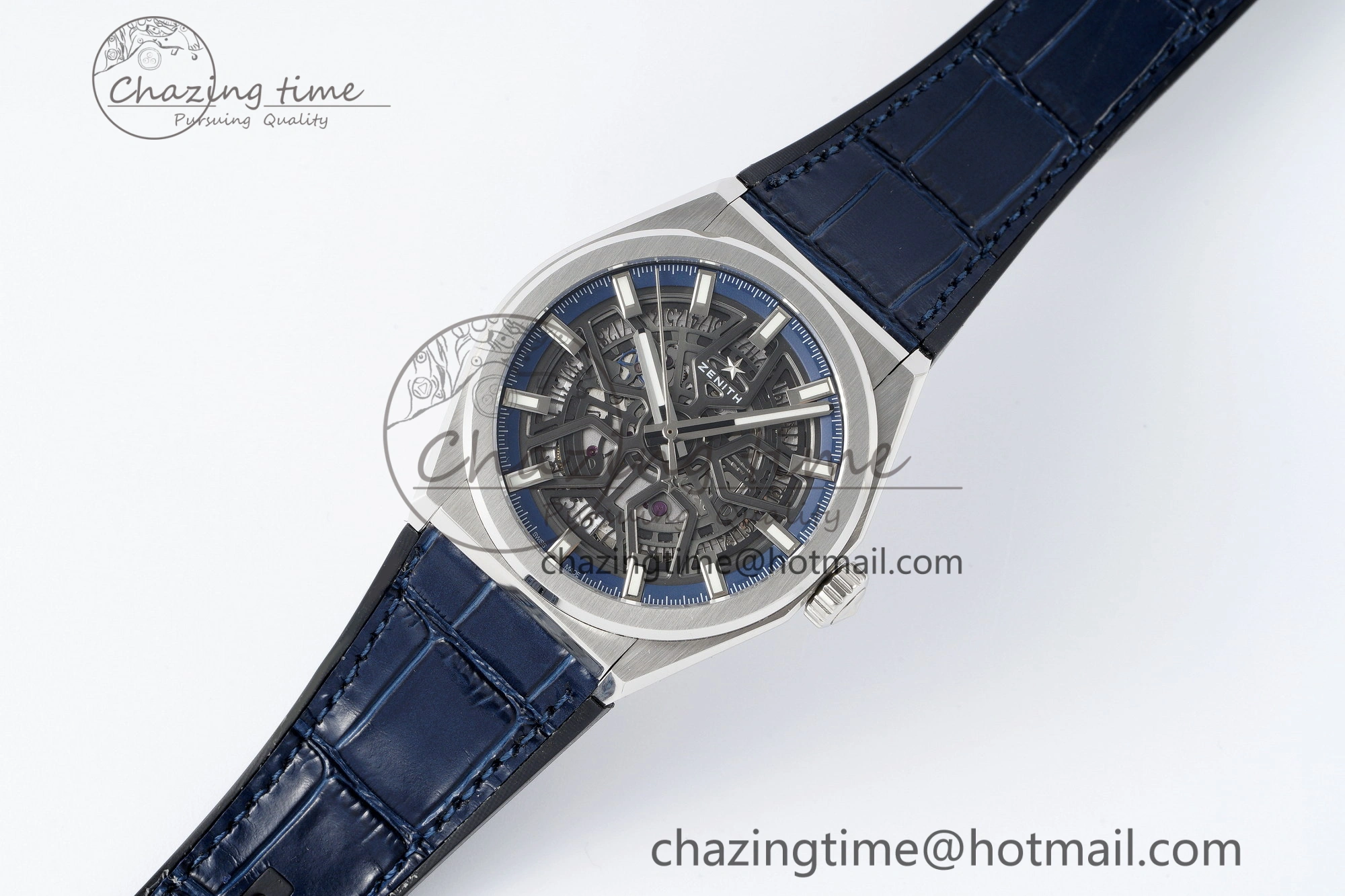 Defy Classic LF 1:1 Best Edition Skeleton Blue Dial on Blue Gummy Strap A2892