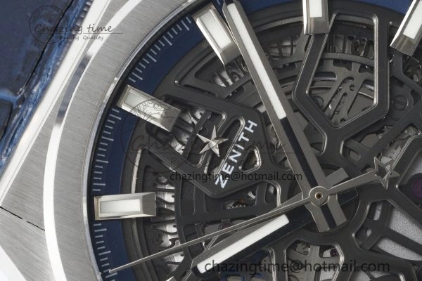 Defy Classic LF 1:1 Best Edition Skeleton Blue Dial on Blue Gummy Strap A2892