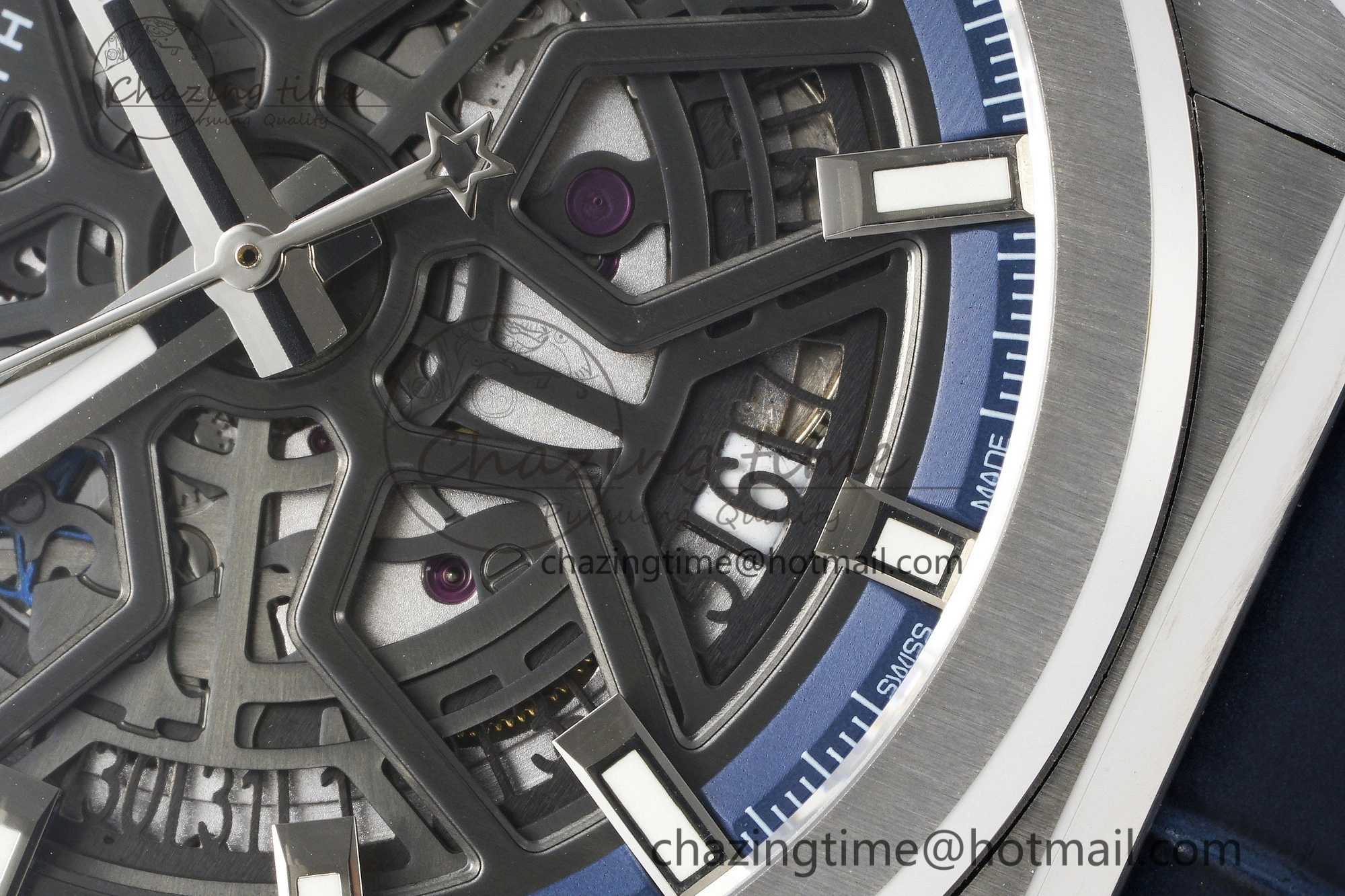 Defy Classic LF 1:1 Best Edition Skeleton Blue Dial on Blue Gummy Strap A2892