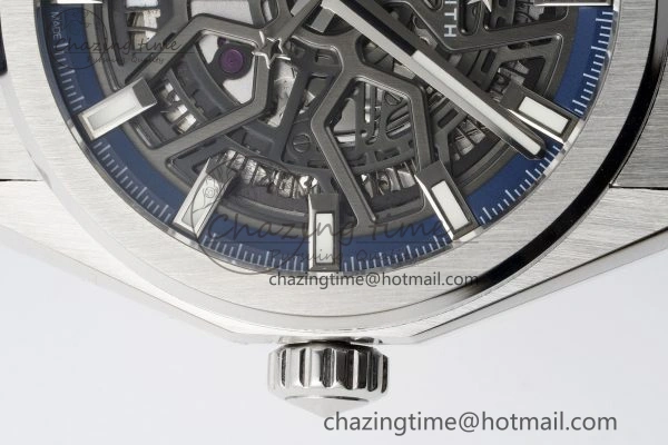 Defy Classic LF 1:1 Best Edition Skeleton Blue Dial on Blue Gummy Strap A2892