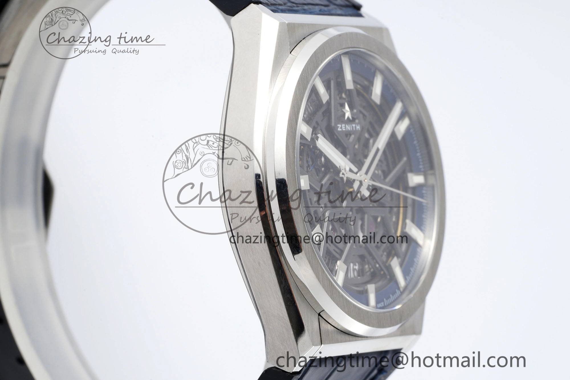 Defy Classic LF 1:1 Best Edition Skeleton Blue Dial on Blue Gummy Strap A2892