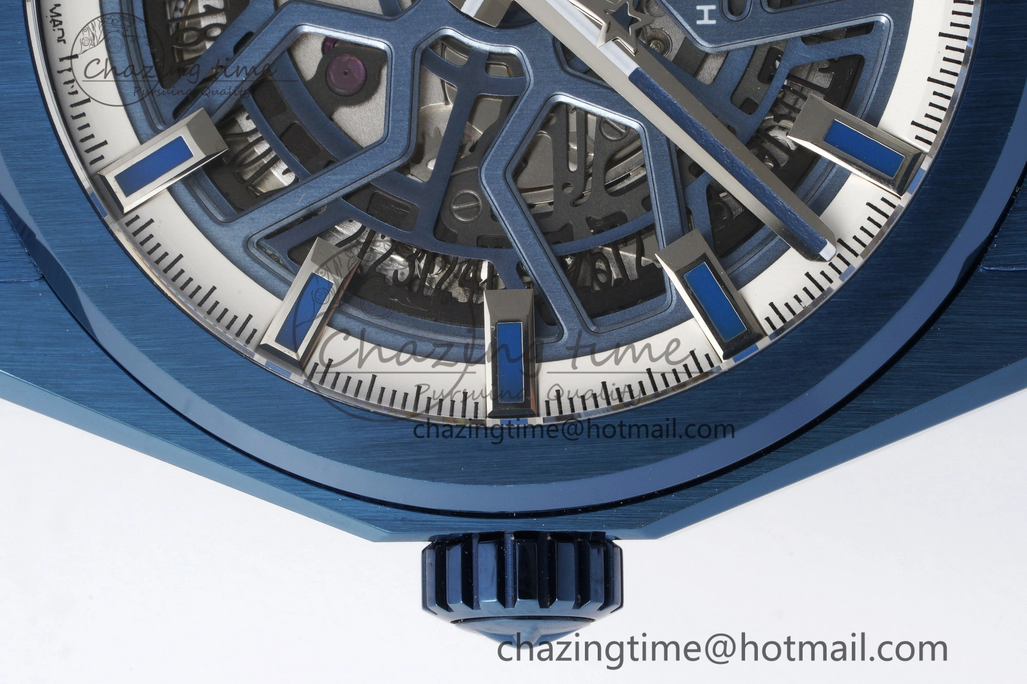 Defy Classic LF 1:1 Best Edition Skeleton Blue White Dial Blue Bezel on Blue rubber Strap A2892