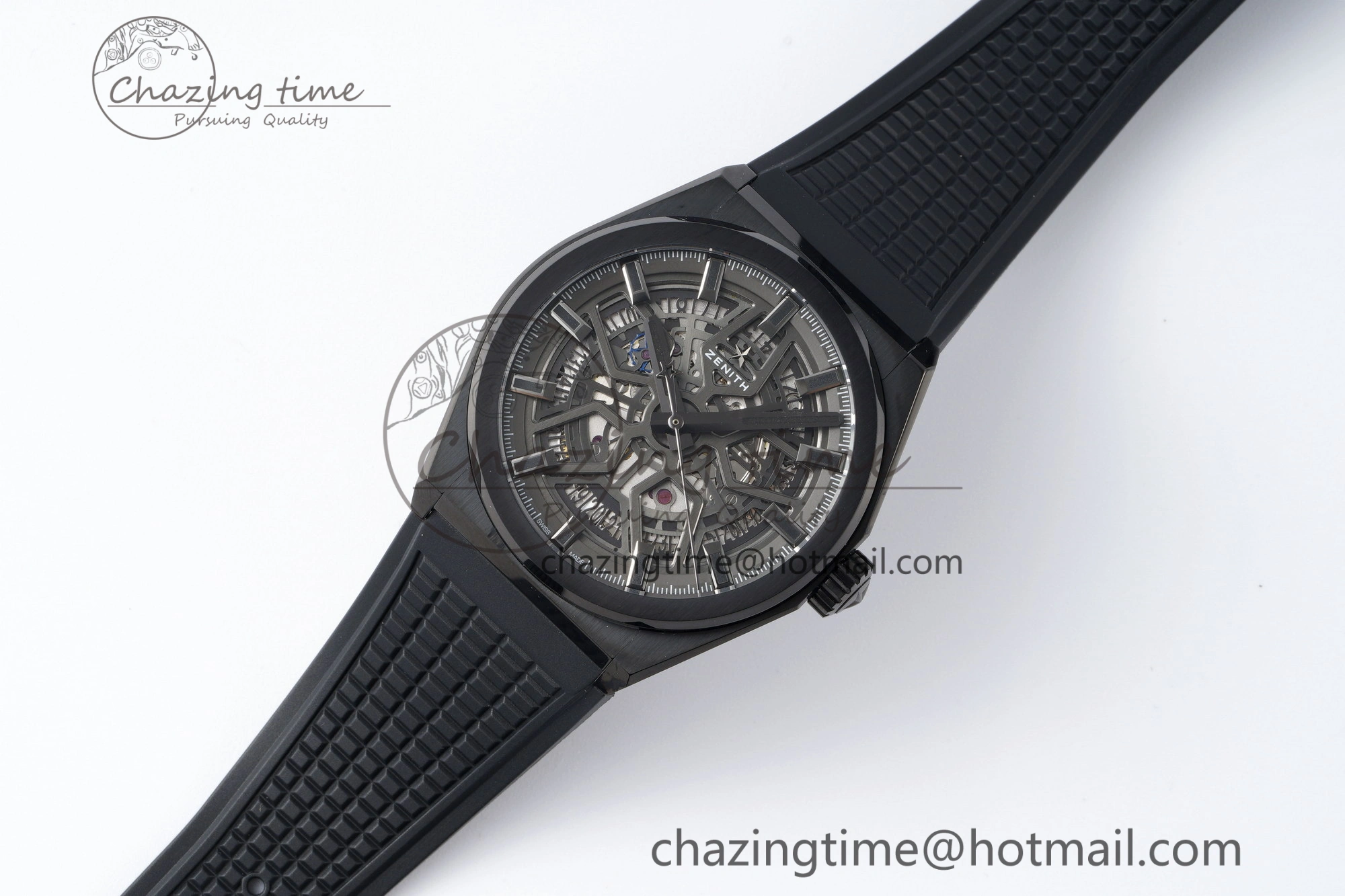 Defy Classic LF 1:1 Best Edition Skeleton Gray Dial Black Bezel on Black Rubber Strap A2892