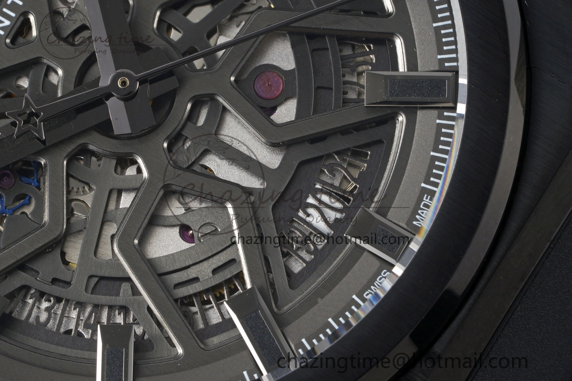 Defy Classic LF 1:1 Best Edition Skeleton Gray Dial Black Bezel on Black Rubber Strap A2892