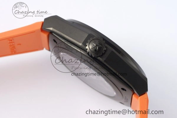 Defy Classic LF 1:1 Best Edition Skeleton Orange Dial Black Bezel on Orange Rubber Strap A2892