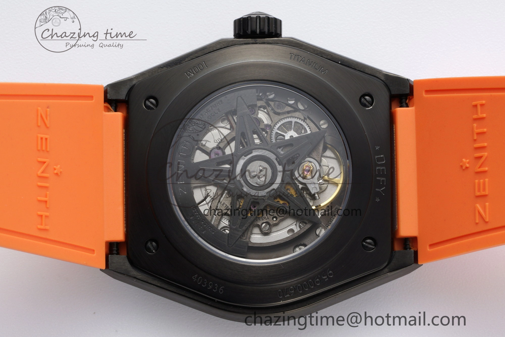 Defy Classic LF 1:1 Best Edition Skeleton Orange Dial Black Bezel on Orange Rubber Strap A2892