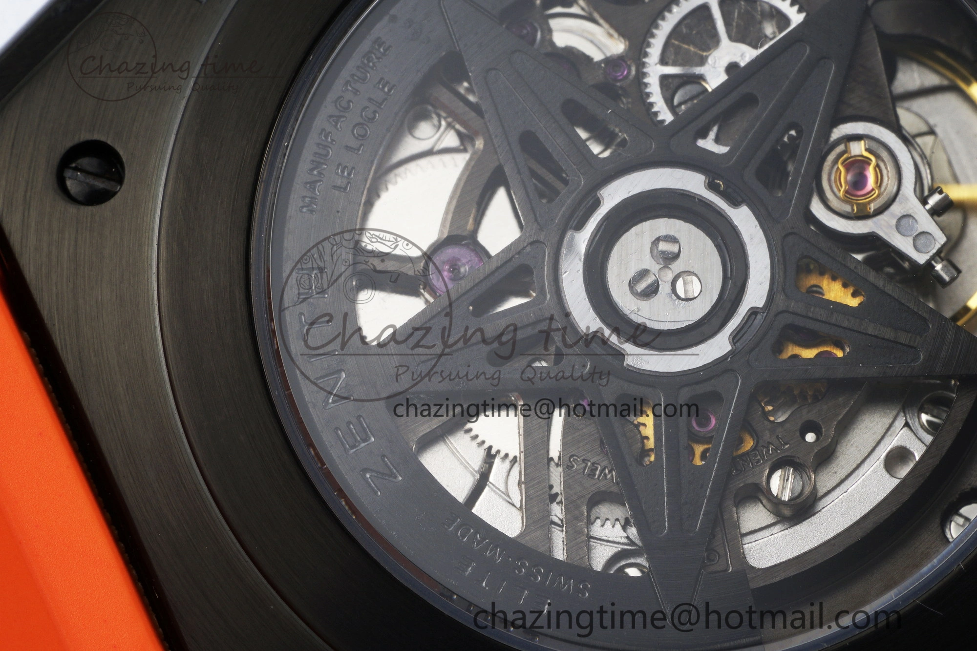 Defy Classic LF 1:1 Best Edition Skeleton Orange Dial Black Bezel on Orange Rubber Strap A2892