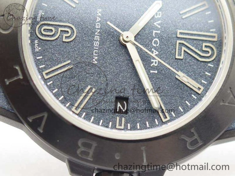 Diagono Magnesium PVD GF 1:1 Blue Textured Dial On Black Rubber Strap MIYOTA 9015 V2
