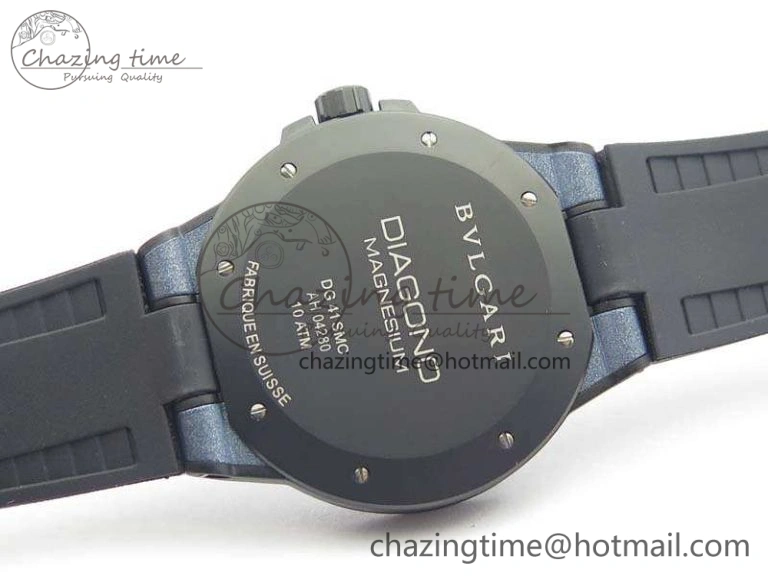 Diagono Magnesium PVD GF 1:1 Blue Textured Dial On Black Rubber Strap MIYOTA 9015 V2