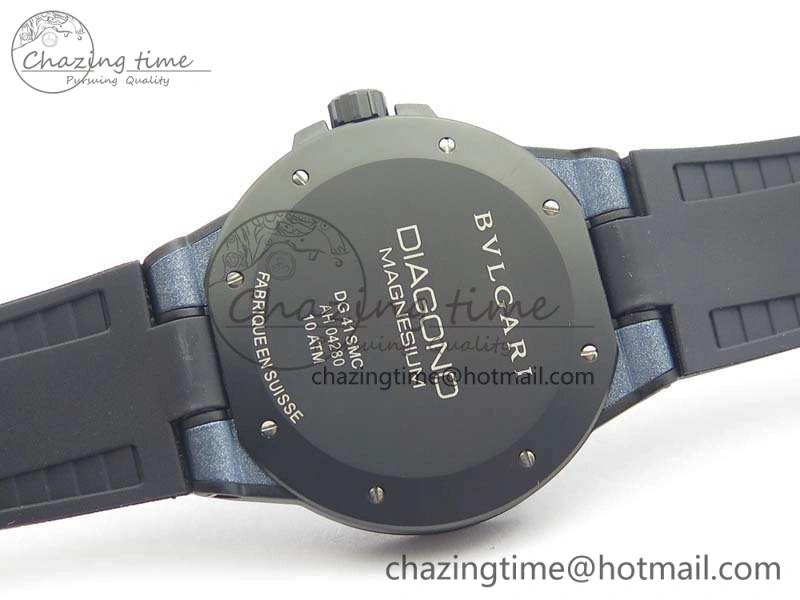 Diagono Magnesium PVD GF 1:1 Blue Textured Dial On Black Rubber Strap MIYOTA 9015 V2