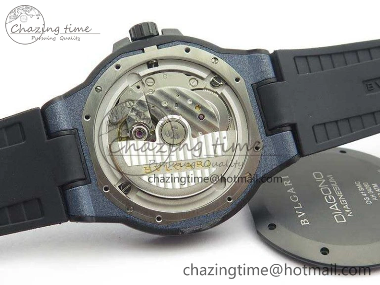 Diagono Magnesium PVD GF 1:1 Blue Textured Dial On Black Rubber Strap MIYOTA 9015 V2