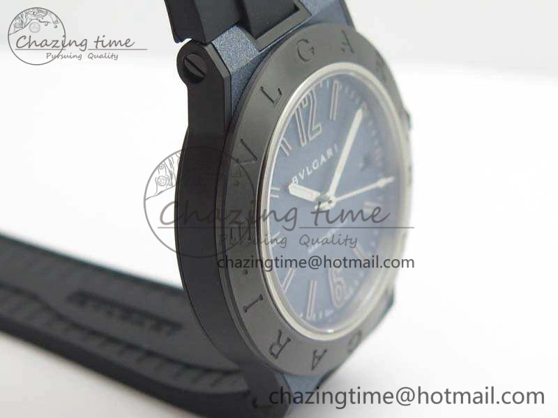 Diagono Magnesium PVD GF 1:1 Blue Textured Dial On Black Rubber Strap MIYOTA 9015 V2