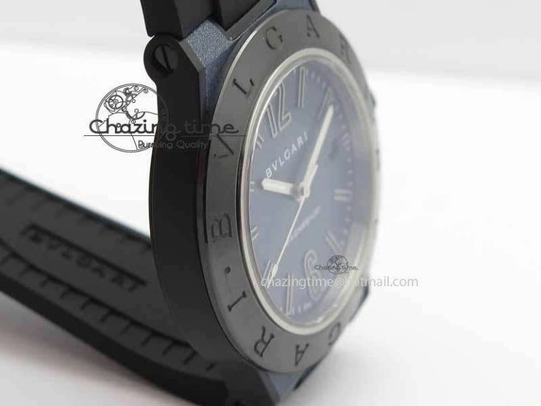 Diagono Magnesium PVD GF 1:1 Blue Textured Dial On Black Rubber Strap MIYOTA 9015