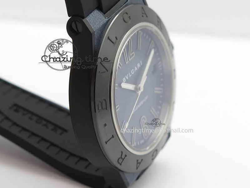 Diagono Magnesium PVD GF 1:1 Blue Textured Dial On Black Rubber Strap MIYOTA 9015