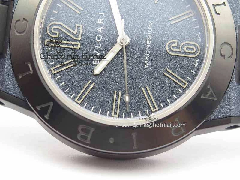 Diagono Magnesium PVD GF 1:1 Blue Textured Dial On Black Rubber Strap MIYOTA 9015