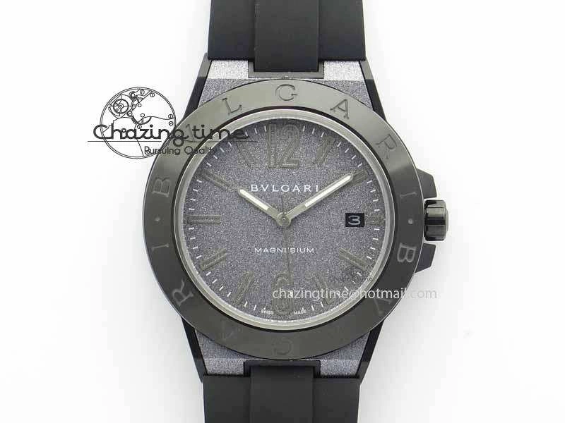 Diagono Magnesium PVD GF 1:1 Gray Textured Dial On Black Rubber Strap MIYOTA 9015