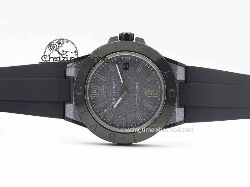 Diagono Magnesium PVD GF 1:1 Gray Textured Dial On Black Rubber Strap MIYOTA 9015