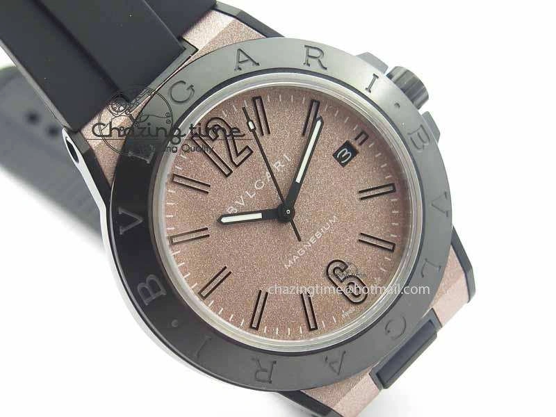 Diagono Magnesium PVD GF 1:1 Pink Textured Dial On Black Rubber Strap MIYOTA 9015
