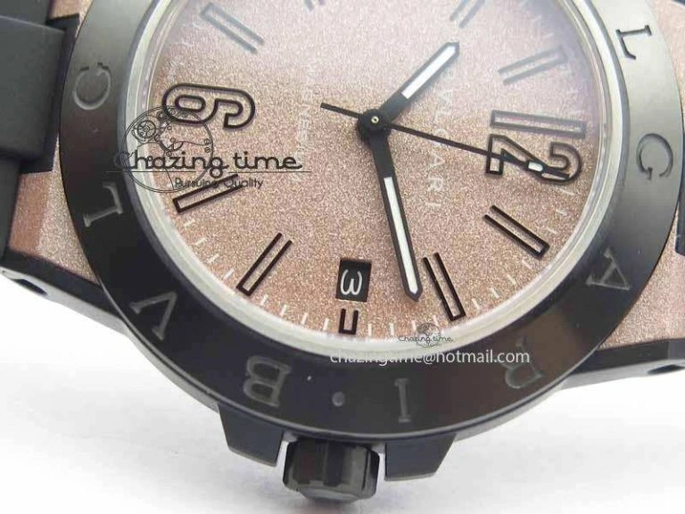 Diagono Magnesium PVD GF 1:1 Pink Textured Dial On Black Rubber Strap MIYOTA 9015