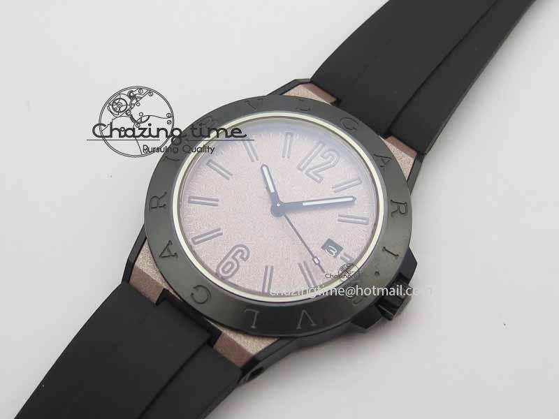 Diagono Magnesium PVD GF 1:1 Pink Textured Dial On Black Rubber Strap MIYOTA 9015