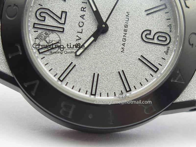Diagono Magnesium PVD GF 1:1 Silver Textured Dial On Black Rubber Strap MIYOTA 9015