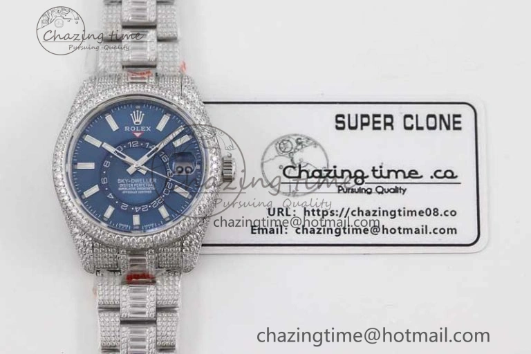 Diamond Skydweller SS TWF Best Edition Blue Dial on SS Bracelet 23J to 9001