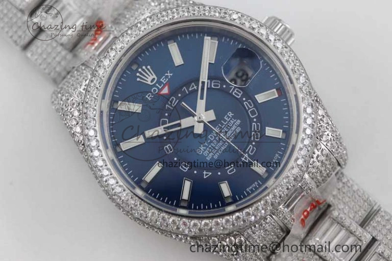 Diamond Skydweller SS TWF Best Edition Blue Dial on SS Bracelet 23J to 9001