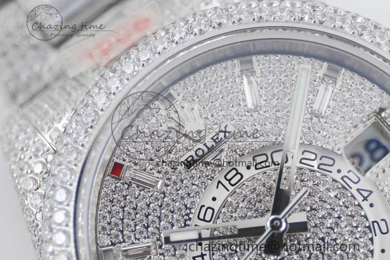 Diamond Skydweller SS TWF Best Edition Full Diamond Dial on SS Bracelet 23J to 9001