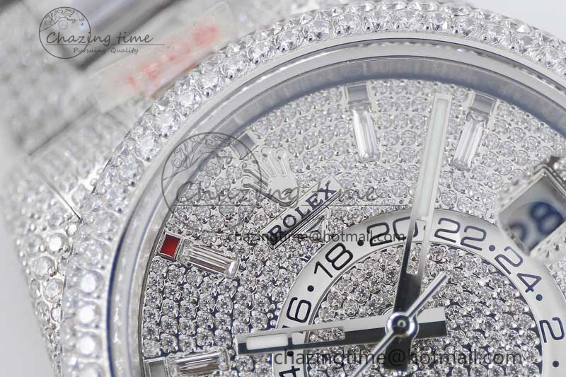 Diamond Skydweller SS TWF Best Edition Full Diamond Dial on SS Bracelet 23J to 9001