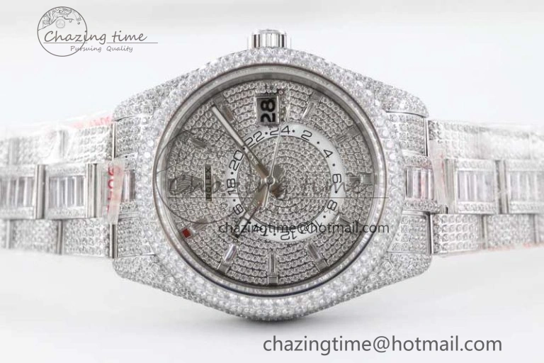 Diamond Skydweller SS TWF Best Edition Full Diamond Dial on SS Bracelet 23J to 9001