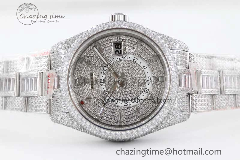 Diamond Skydweller SS TWF Best Edition Full Diamond Dial on SS Bracelet 23J to 9001
