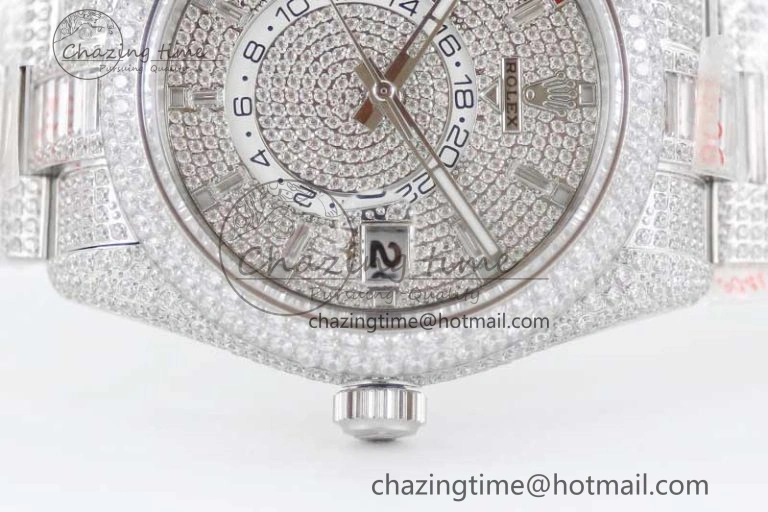 Diamond Skydweller SS TWF Best Edition Full Diamond Dial on SS Bracelet 23J to 9001