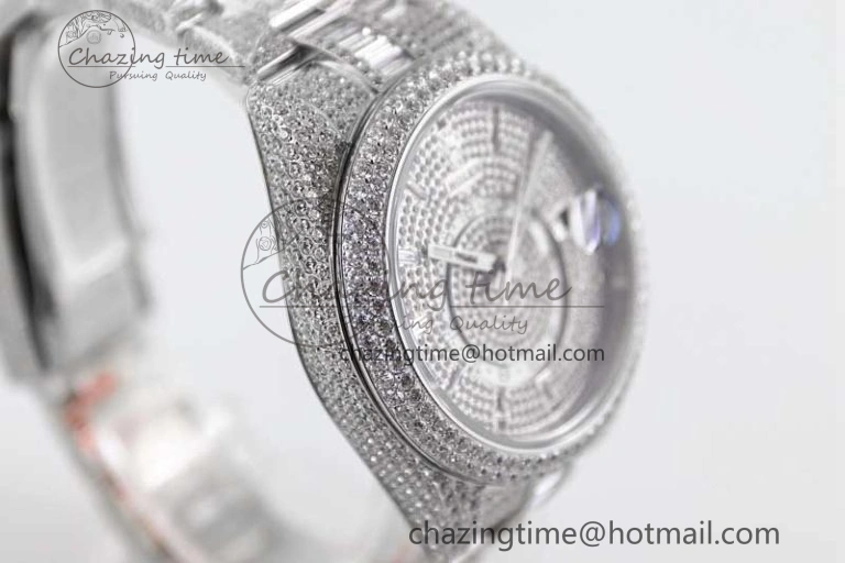 Diamond Skydweller SS TWF Best Edition Full Diamond Dial on SS Bracelet 23J to 9001