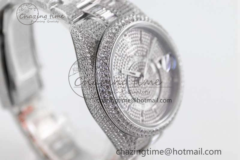 Diamond Skydweller SS TWF Best Edition Full Diamond Dial on SS Bracelet 23J to 9001